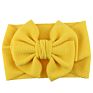 7" Kid Accessories Bows Soft Elastic Waffle Headband - Solid Color Top Knot Headwear for Baby Girl