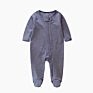 / Infant Toddler Boys Girls Clothes Private Label Long Sleeve 100% Cotton Zipper Pajamas Baby Footed Romper