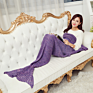 Adult Super Soft All Seasons Sleeping Knitted Blankets Mermaid Tail Mermaid Blanket