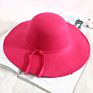 Allch Rts Polyester Women Fedora Wide Brim Camel Color Felt Floppy Hat