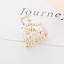 Alloy Metal Hair Accessories Gold Color Rhinestone Pearl Hair Claws for Women