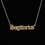 Artilady Vintage Stainless Steel Horoscope Zodiac Sign Letter Pendant Chain Necklace for Women Jewelry Gift