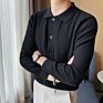 Autumn Fluffy Knitted Top Men's Sweater Solid Color Long Sleeve Warm Lapel Cardigan Coat