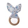 Baby Boy Bunny Ear Teether Safe Organic Wood Teething Ring Baby Teething Toys