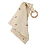 Baby Teether Blanket Muslin Lovey Baby Pacifier Blanket Wooden Teether Newborn Security Blanket