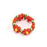 Boho Glass Seed Beads Woven Daisy Rings , 7Cm Rainbow Friendship Charm Flower Beaded Daisy Rings