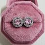 Brass Square round Geometric Bride Earrings Wedding Pink Diamond Cz Zircon Heart Stud Earrings for Women