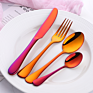 Buygo 4 Pcs 1010 Cutlery Gift Set Fork Knife Spoon Restaurant Party Tableware Eating Utensils Black Flatware Silverware Set