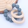 C'dear Multi-Colored Comprehensive Wood Educational Children Shaking Baby Rattle and Teether Giftset, Teething Ring//