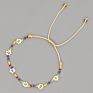 Charm Daisy Flower Beads Bracelet Bangle for Women , Bohemia Handmade Crystal Seed Beads Daisy Bracelet