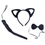 Children Baby Plush Fabric Animal Hair Accessories Cat Ears Leopard Tiger Tail Bow Hair Ties Kids Halloween Head Bands Headband