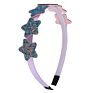 Children Glitter Star Hair Hoop Scallion Powder Star Plastic Headband