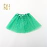 Children's Puffy Skirts Kid Girl Mini Fluffy Tutu Performance Dress Stars Dot Sparkle Print Mesh Skirt Accessories