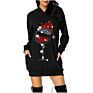 Christmas Hoodies Women Long Sleeve Sweatshirt Christmas Printed Pocket Women Sweatshirt Dress Hoodies