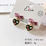Clarmer Spring Design Korean Jewelry Geometric Enamel Acrylic Resin Pendant Earrings for Women