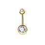 Classic 1Pcs 14G Clear Zircon Belly Button Rings for Women Gold Colorful Stainless Steel Belly Rings Piercing Jewelry