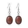 Cliobeads Goldstone Green Aventurine Tiger Eye Gem Stone Earrings Oval Dangle Drop Earrings