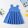 Customized Ruffle Sleeve Design Ladies Girl Solid Cotton Twirl Casual Elegant Baby Girl Casual Wear Casual Dresses