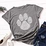 Dog Paw Tshirt Fingerprint Women Tee Shirts Short Sleeve T-Shirts