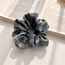 Fabric Linen Plaid Designer Hair Scrunchies Famous Brands Hair Ties Sets Elastic Hair Bands Accessories for Women Girls