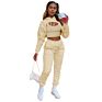 Fall Solid Color 3 Piece Sweatsuit Women Drawstring Hoodie Vest Sweat Pants Three Pcs Outfits Lady Joggers