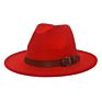 Fedora Hat Ladies Cross-Border Warm Woolen Fedora Hat for Men and Women Woolen Horse Hats