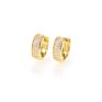 Foxi Korean Jewelry 18K Huggies Hoop Earring Women Gold Earrings Cz Stone Korean Earrings for Women