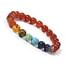 Free Sample Handmade Yoga Inspirational Bracelet, Natural Lava Stone Essential Oil Diffuser 7 Chakra Bead Bracelet