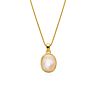 Free Sample Jewellery 18K Gold Plated Oval Gemstone Charm Necklaces for Women Jewellery