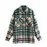 Front Pocket Design Casual Plaid Jacket Autumn Coat Women