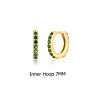 Fuamay 925 Sterling Silver 18K Gold Plated Color Crystal Tiny Small Rainbow Huggie Earrings