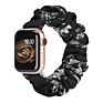 Girly Scrunchies Watch Bands for Apple Watch 38Mm 42Mm 40Mm 44Mm Leopard Flowers Printed Fabric Elastic Strap for Iwatch 7 6 Se