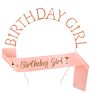 Glitter Birthday Girl Sash Rhinestone Happy Birthday Headbands Set for Girls Birthday Party Supplies