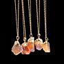 Gold Chain Quartz Necklace Crystal Chakra Rock Necklace Pendant Colorful Rainbow Natural Stone Necklace