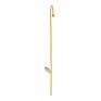 Gold Plated Copper Zircon Pearl Needle Leaves Hook Earjewelry Lightning Cuff Earrings Ear Wrap Crawlers