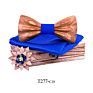 Handmade 3D Adjustable Bow Tie Wooden Set with Pocket Square Brooches for Men