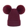 Hat Rex Rabbit Double Hairball Knitted Hat Mum and Baby Matching Beanie