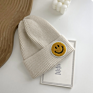 Hf Candy Color Smiley Face Label Warm Knitted Hat