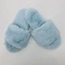 High Hope Grey Women's Cross Band Furry Slippers House Shoes Indoor Comfortable Rabbit Faux Fur Slipper
