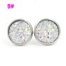 Jewelry Shining Glitter Girls Earings 12Mm Stainless Steel Women Star Color Bling Crystal Druzy Stud Earrings