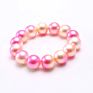 Kids Children 12Mm Cute Mermaid Beads Jewelry Fancy Tie Dye Acrylic Pearl Beaded Elastic Bracelets