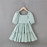 Kids Fall Wear Manufacturers Eco-Friendly Solid Color 95% Cotton Daily Life Dress for Girl