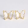 Korean Jewelry Color Transparent Glass Butterfly Earrings Needle Crystal Butterfly Stud Earrings