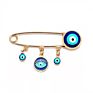 Lucky Eye Blue Turkish Evil Eye Brooch Pin for Women Men Dropping Oil Flower Crown Star Hamsa Hand Charm Jewelry