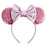 Metallic Rainbow 5" Hair Bows Mouse Ears Hairband for Girls Big Sequins Ears Chic Headband Diy Hair Accessories