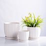 Modern 3 Set Planter Stand Plant Pots round Flower Plant Ceramic Tray for Indoor Outdoor Potted Home Decor Flower Stand