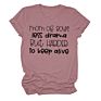 Mom of Boys Less Drama Print Women Shirts Short Sleeve Casual T Shirts and Tops Casual Ladies Shirts