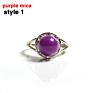 Natural Rose Quartz Malachite Different Gems Adjustable Larimar Ring