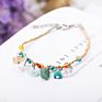 Newest Design Colorful Purple Natural Stone Beads Anklets Ankelets Ancle Ankle Small Bell Bracelets