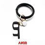Pu Leather O Bracelet Bangle Key Chain Tassel Acrylic Door Opener Contactless Pendant Wristlet Leopard Print Tassels Key Ring